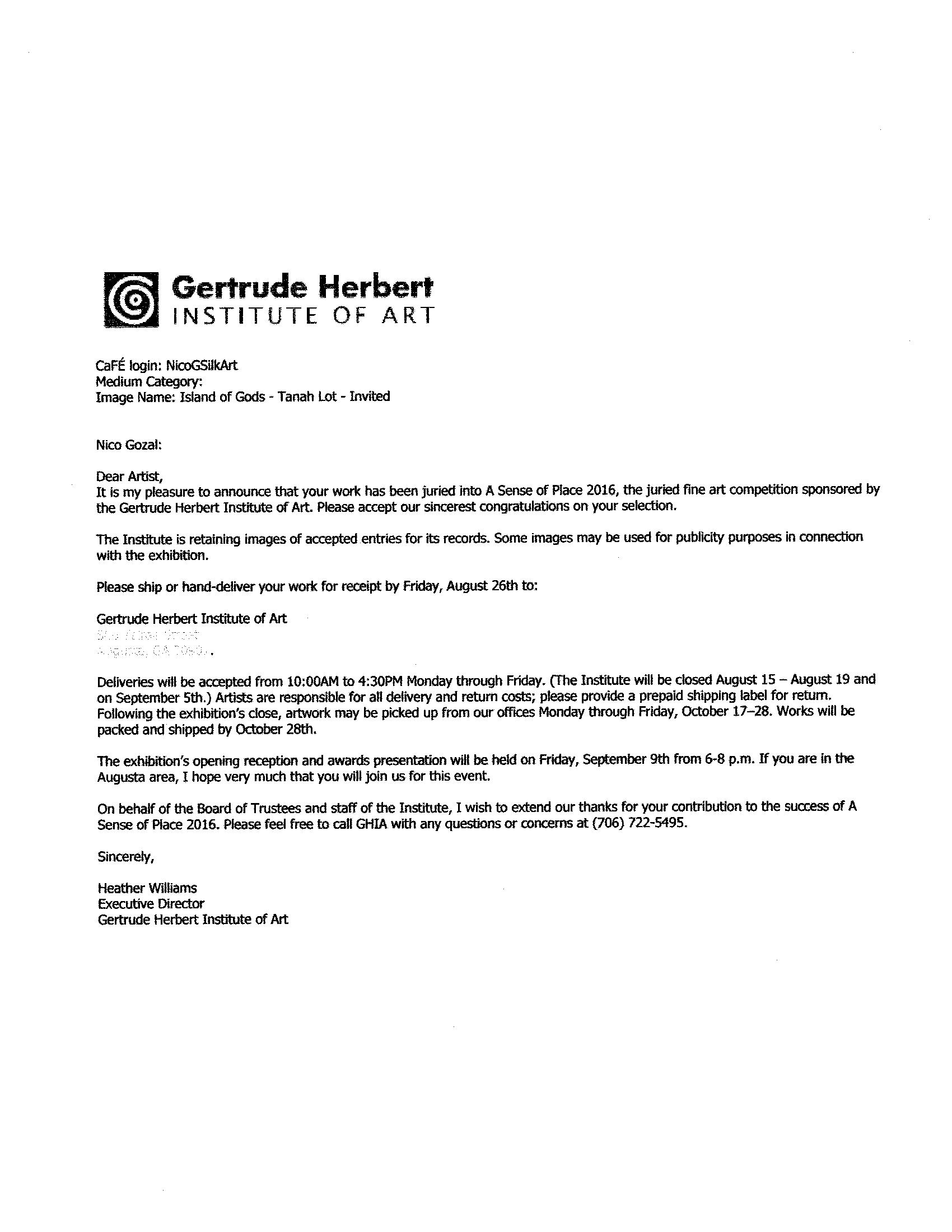 gertrude herbert a sense of place acceptance